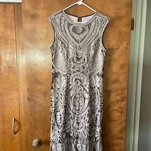 JS Collections Soutache Midi Cocktail Dress, Mink